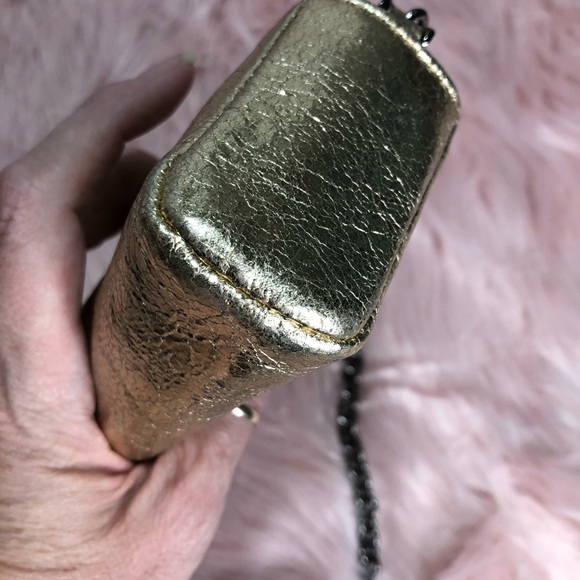 Henri Bindel Gold Leather Mini Crossbody - Picture 11 of 13